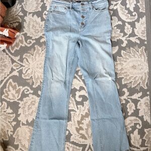 J. Crew Light Blue High-Rise Flare Crop Jeans